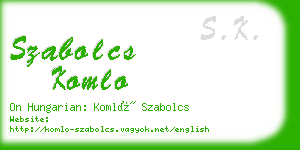 szabolcs komlo business card